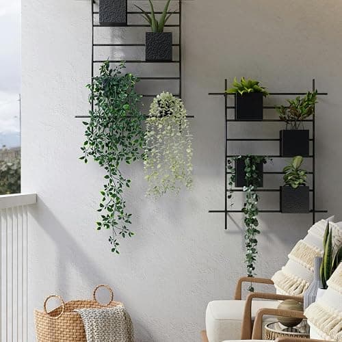 Freyalife 2pcs Fake Hanging Plants for Room Decor,Artificial Potted Plants Eucalyptus for Aesthetic Vintage Boho Home Office Living Bedroom Wall Patio Bathroom Bookshelf Christmas Indoor Outdoor Decor thumbnail 5