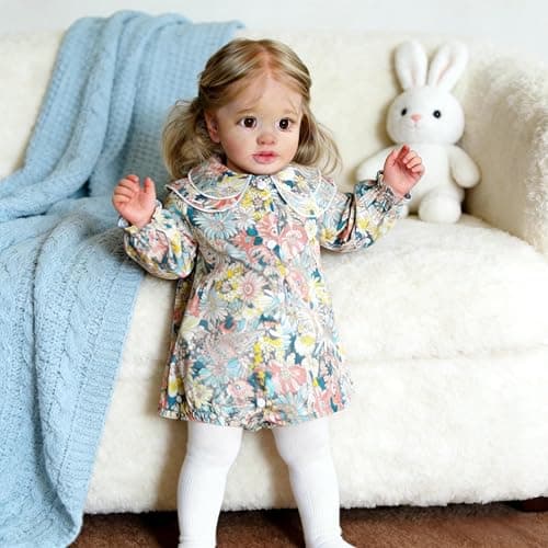 RXDOLL 26 Inch Realistic Reborn Toddler Girl Doll, Big Size Lifelike Reborn Baby Dolls that Look Real, Soft Vinyl Limbs and Cloth Body Toddler Baby Doll Toys Kids Birthday Xmas Gifts thumbnail 2