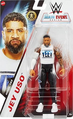 Mattel WWE Jey USO Action Figure, Main Event Series #153 6-inch Collectible with 10 Articulation Points & Life-Like Look - Jey Uso thumbnail 2