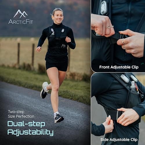 ArcticFit LED Running Vest - Adjustable Unisex Reflective Vest with Phone Holder and Storage - Lightweight and Durable Running Backpack Alternative - Hydration Vest thumbnail 6