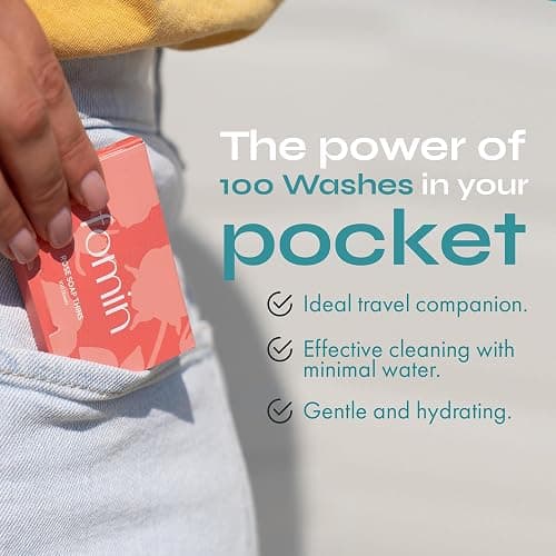 FOMIN - Antibacterial Paper Soap Sheets for Hand Washing - (300 Sheets) Unscented Portable Travel Soap Sheets, Dissolvable Camping Mini Soap, Portable Hand Soap sheet thumbnail 3
