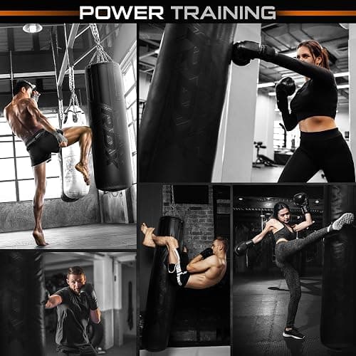 RDX Heavy 5FT Punching Bag for Pro Training, 55lbs Pre Filled with 110lbs Max Filling Capacity, 3PC Boxing Bag Set with Gloves Hanging Steel Chain, Kickboxing MMA Muay Thai BJJ Karate Home Gym Fitness thumbnail 5