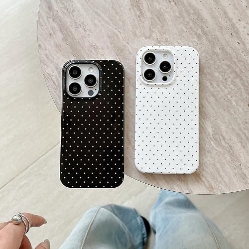 White Tiny Polka Dot Phone Case for iPhone 14/iPhone 13 Cute Retro Chic Trendy Classy Boho Pattern Slim Soft Protective Girls Women Cover(White Tiny Polkadot,i13/i14 6.1inch) thumbnail 7