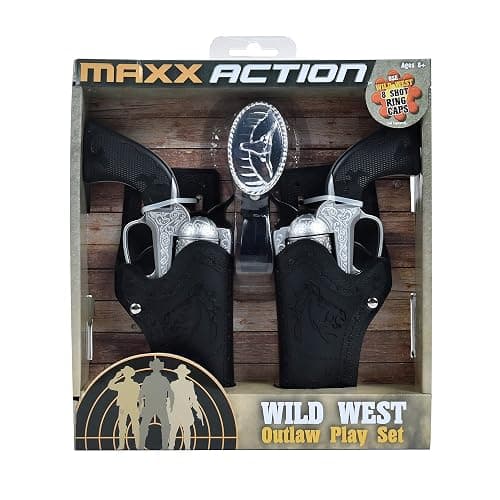 Maxx Action Wild West Outlaw Play Set – 5 Piece Western Toy for Kids | Cowboy Sheriff Cap Blaster with Holster and Adjustable Belt | Ring Caps Sold Separately thumbnail 3