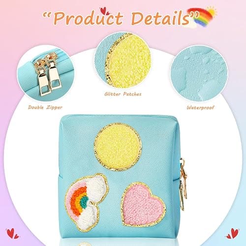 2 Pack Period Bag for Teen Girls, PU Sanitary Napkin Pad Bag, Period Pouch | Menstrual Pad Pouches Tampon Holder for Purse, Feminine Pads Liners, First Period Kit for Women thumbnail 2