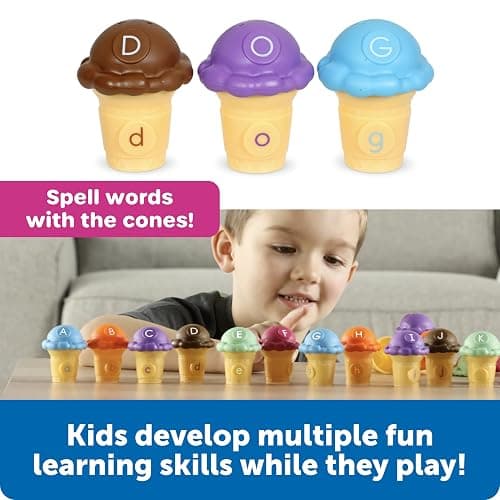 Learning Resources Mini Letter Scoops - Letter Recognition, ABC Color Matching Game, Alphabet Phonics for Toddlers, Imaginative Skills, Fine Motor, Montessori Food Toys, Gifts for Boys and Girls thumbnail 3