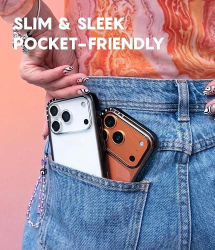 CASETiFY for iPhone 17 Pro Max Case - Compact | Slim and Sleek | Lightweight | 4 ft. 2X Military Grade Drop Protection | Chrome Doodles | Black thumbnail 2