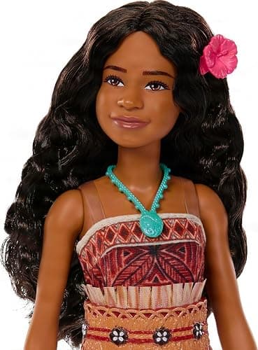 Mattel Disney Toys, Moana Doll with Removable Fashion, Wavy Hair & 4 Accessories, Posable & Collectible, Inspired by Live Action Movie thumbnail 3