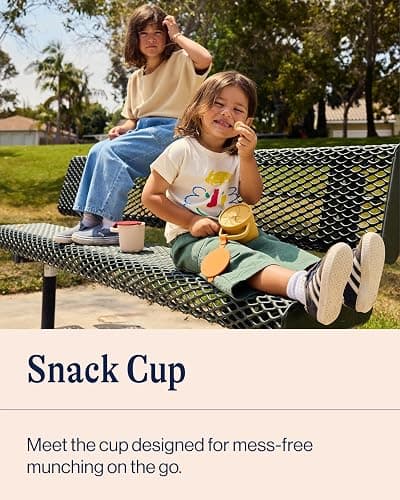 Lalo Snack Cup - Mess-Free Silicone Snack Cups for Toddlers & Babies with Detachable Lid, BPA-Free Baby Snack Containers, Fits Most Stroller & Car Seat Cup Holders, Dishwasher Safe, Oatmeal thumbnail 3