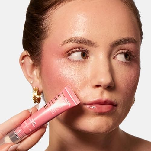 Milani Cheek Kiss Liquid Blush + Glow, Creamy 2-in-1 Blush for Cheeks and Highlighter Makeup for Dewy, Radiant Finish - 130 Dolce Pink thumbnail 4