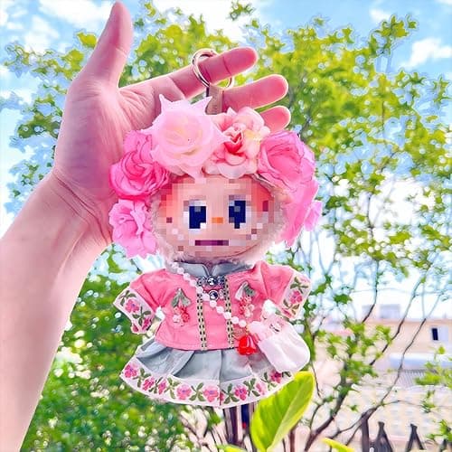 2025 Clothes for La Boo Boo(no Dolls), 4PCS Suit with Flowered Hat Designed for Lububu Doll Clothes, Multiple Stylish Outfit, Used for Your 15&17cm Dolls (Suit I) thumbnail 2