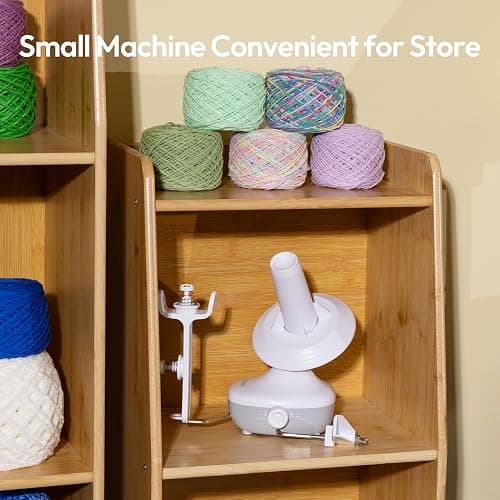 Etcokei Yarn Winder, Electric Yarn Ball Winder for Crocheting, Compact Yarn Cake Winder with Strong Tension Stepless Speed, Automatic Yarn Spinner Wool Winder, Ideal Helper for Knitting Lovers(White) thumbnail 6