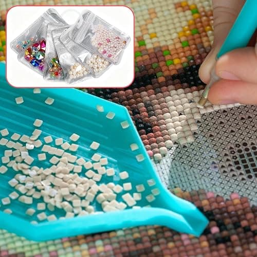 100PCS Diamond Painting Beads Storage Bags – 4.3'' x 2.7'' Small Reusable Ziplock Jewerly Bags Pouches for DIY Diamond Art, Gem & Bead,Samples,Small Items,Craft Supplies Storage Accessories thumbnail 6