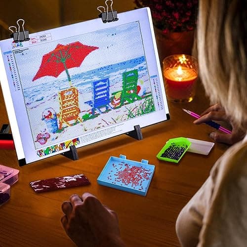 A3 LED Light Pad for Diamond Painting,Ratukall Diamond Art Light Board Kit,Adjustable Brightness Light Box for Tracing with Diamond Painting Accessories and Tools Includes Storage Case, Pens,Stand thumbnail 2