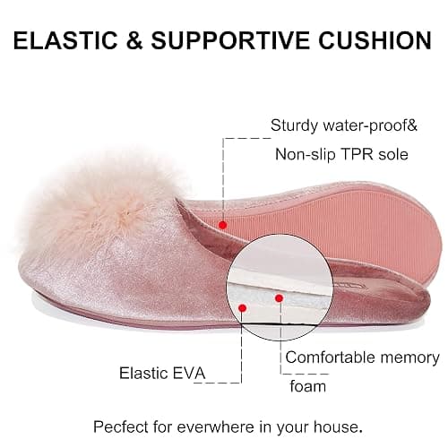 BCTEX COLL Women's Fuzzy Velvet Memory Foam Indoor House Slipper | Cozy Fluffy Bedroom Slipper, Non-slip Sole, Lightweight thumbnail 5