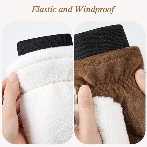 OZERO Winter Gloves Mittens for Women, Warm Thermal Windproof Fleece Lined Fuzzy Sherpa Gloves for Women thumbnail 2
