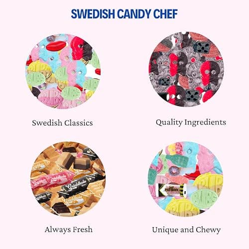 Swedish Candy Chef Mix - Bubs Swedish Candy - Variety Pack - Hand Packed in Sweden - .5LB thumbnail 7
