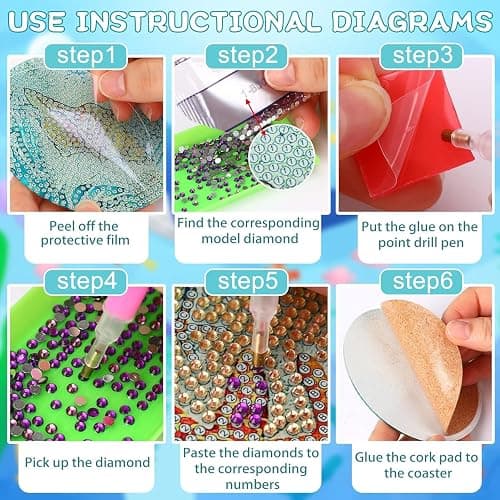 8 PCS Singer Diamond Art Coasters Kits, Pop Star Diamond Painting Coasters with Holder Set of 8, DIY Drink Coasters Art Crafts Supplies for Adults Cup Mat for Home Decor House Warming Gifts Non-Slip thumbnail 5