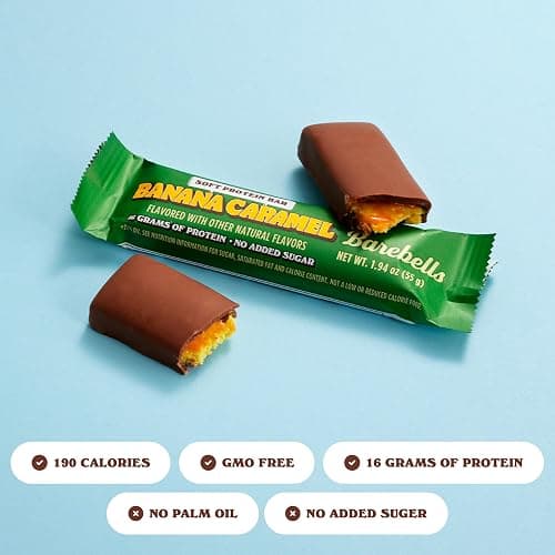 Barebells Soft Protein Bars Banana Caramel - 12 Bars (1 pack of 12) - Protein Snacks with 16g of High Protein - Fluffy Chocolate Treat with 2g of Total Sugars - Soft Protein Snack & Breakfast Bars thumbnail 3