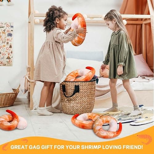 Goetland Large Shrimp Neck Pillow U Shaped Realistic Simulation Travel Throw Cushion Plush Toy thumbnail 9