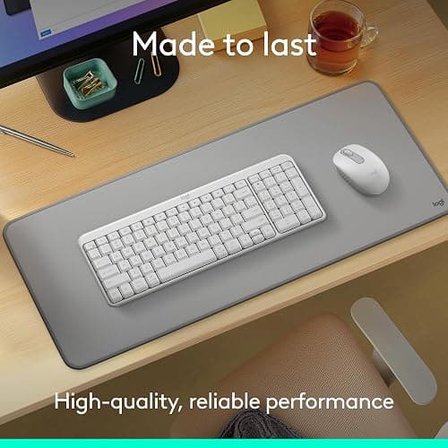 Logitech MK250 Bluetooth Wireless Mouse and Keyboard Combo: Fast & Easy Connectivity, Compact Wireless Keyboard, Ambidextrous Mouse, Durable Build - Windows/MacOS - White thumbnail 3