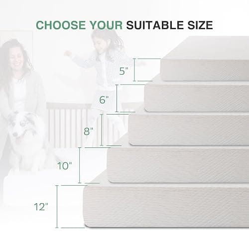 MLILY Queen Mattress in a Box, 10 inch Mattresses for Platform Bed Double Size Daybed, Green Tea Memory Foam Medium Firm thumbnail 2