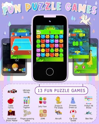 Kids Smart Phone Gifts for Girls 6-8 Year Old,Touchscreen Toy Cell Phone with Multi APPs 8G TF Card for Learning Play Christmas Birthday Gifts for Girls Age 3 4 5 6 7 8 9 thumbnail 6