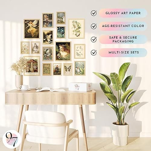 97 Decor Vintage Fairycore Decor - Fairy Art Prints Aesthetic, Cottage Core Wall Art Posters, Fairy Pictures Cottagecore Mushroom Pictures, Earthy Goblincore Decorations for Bedroom Home (8x10 Unframed) - Fairycore Gx8x10 - UNFRAMED thumbnail 5
