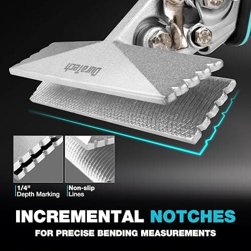 DURATECH 6 Inch Sheet Metal Bender, Hand Seamers Sheet Metal Tools | Ergonomic TPR Handle, Straight Jaw Metal Bending Pliers for Bending, Seaming and Flattening Metal thumbnail 3