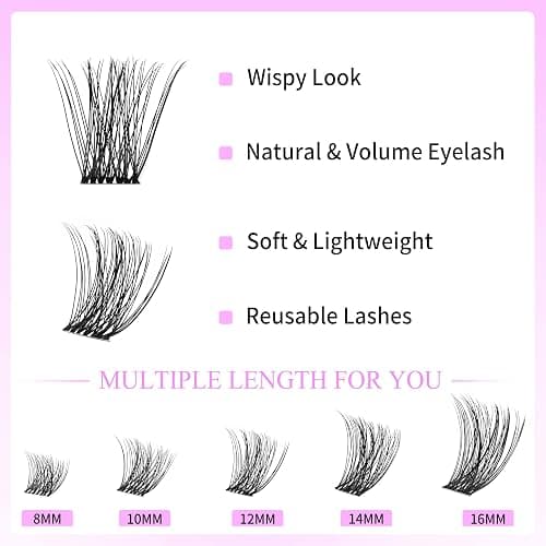 VEYESBEAUTY Ciglia Finte Kit Laminazione Ciglia Kit Newbie's Five-Second Extension Ciglia Finte Ciuffetti Kit Lash Extension Kit Con Bond e Dispositivo Di Rimozione (Bomb kit, 8-16mm) thumbnail 2