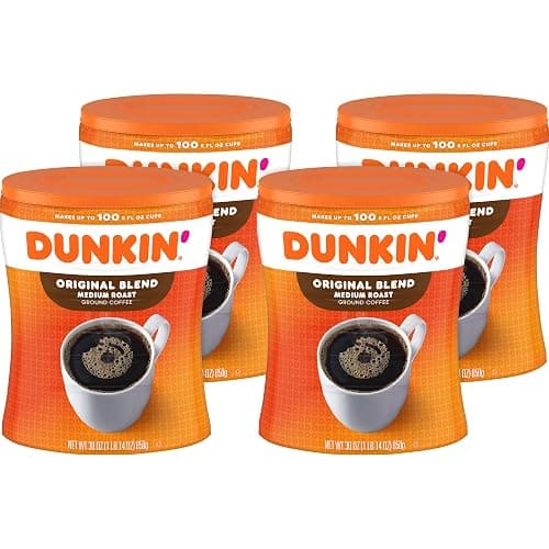 Dunkin’ Original Blend Medium Roast Ground Coffee, 30 Oz. Canister | Made with Arabica beans, rich & smooth flavor, stay-fresh coffee canister, easy-drinking medium roast, great hot or iced thumbnail 4