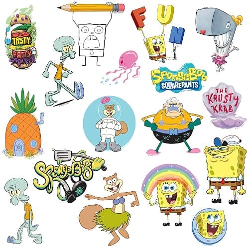Spongebob Squarepants Character Sticker Pack 200ct Vinyl Decals – Bikini Bottom Favorites, Cartoon Humor Art & Ocean-Themed Designs for Laptop, Water Bottle, Scrapbooking, Tablet, Indoor & Outdoor thumbnail 5