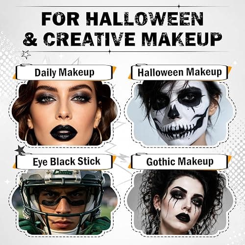 IONSGAKO Matte Black Lipstick and Lip Liner Set for Halloween Goth Makeup | Double-ended Matte Black Lip Gloss Non-Stick Cup Waterproof Long Lasting Smudge-Proof for Cosplay Gothic Lip Makeup thumbnail 7
