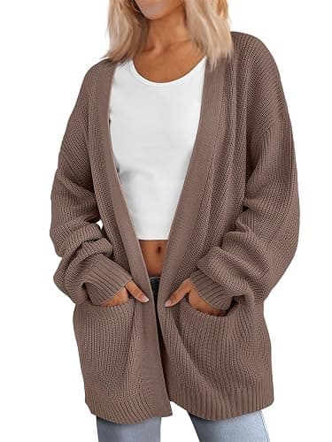LILLUSORY Womens Oversized Cardigans Soft Knit Cardigan Sweater with Pockets - Image 1