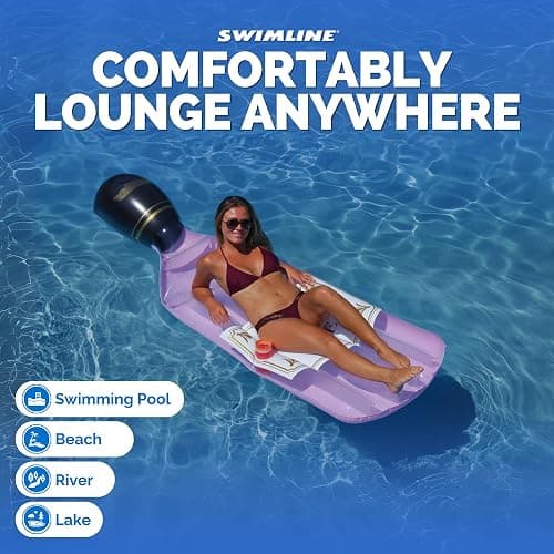 SWIMLINE Inflatable Swimming Pool Float Lounger Raft Mattress, Fun Mat, Rosé Classic Edition, Pink thumbnail 6