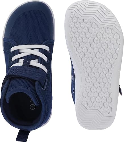 WHITIN Kids/Toddler Wide Barefoot Shoes | Girls/Boys Classic High Top Sneakers | Wide Foot Freedom | Natural Growth thumbnail 5