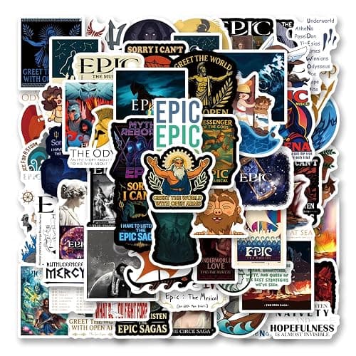 63pcs Epic The Musical Pack, Aesthetic Vinyl Waterproof Sticker Decals for Water Bottle,Laptop,Phone,Skateboard,Scrapbooking,Bumper for Kids Teens Adults for Party Supply Decor Favor… thumbnail 4
