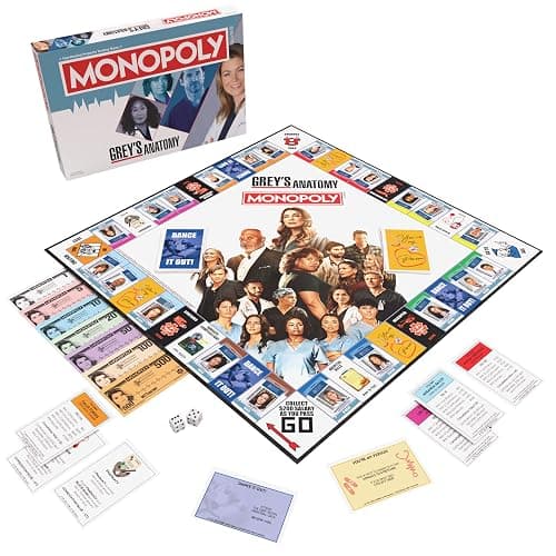 Monopoly: Grey's Anatomy Board Game | Featuring Ferry Boat, Clipboard, Scrub Top, and More | Buy, Sell, Trade Iconic Doctors from Miranda Bailey to Meredith Grey | Officially Licensed Collectible thumbnail 3