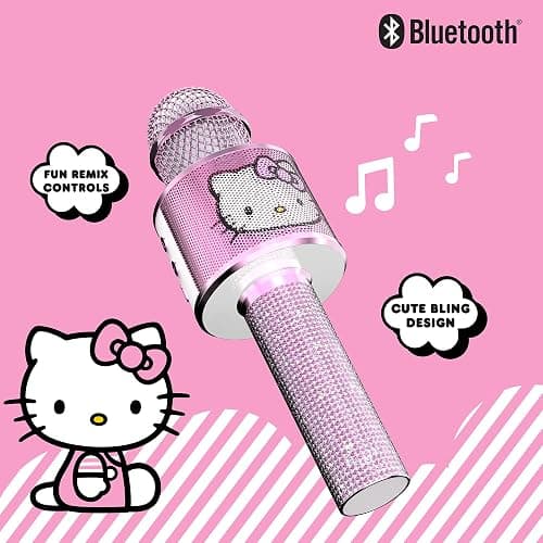 Hello Kitty Bluetooth Karaoke Microphone & Wireless Speaker - Rechargeable Battery, Onboard Controls, Fun Sound Effects thumbnail 3