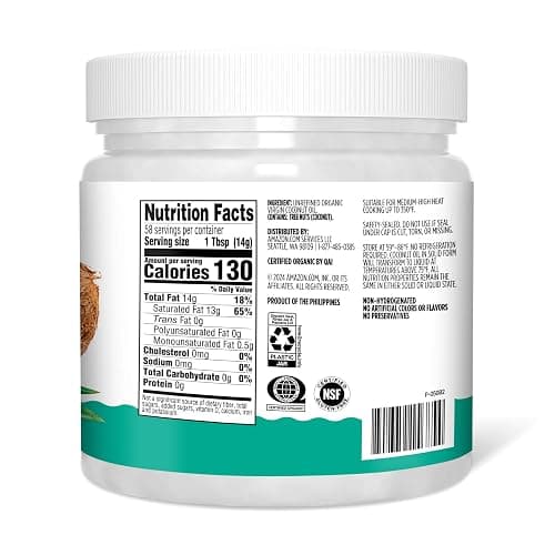 Amazon Grocery, Organic Virgin Coconut Oil, 30 Fl Oz thumbnail 2