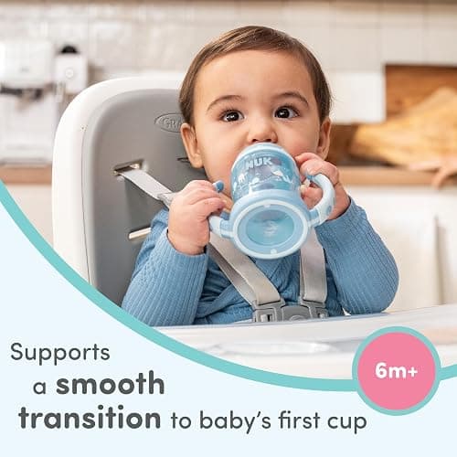 NUK First Choice Learner Cup 2.0, 5 oz. Sippy Cup with Handles, Spill Proof, Leak Proof Soft Straw Cup, 2-pack thumbnail 2