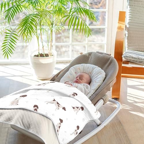 Swaddle Blanket German Shorthaired Pointer Cotton for Infants, Receiving, Lightweight Soft Swaddling for Crib, Stroller, Nursery, Puppy, 30x40 in thumbnail 7