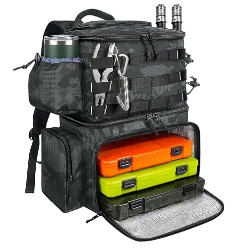 MATEIN Fishing Backpack with Rod Holder and Insulated Compartment | Large Cooler Fishing Rucksack for Men, Durable Water Resistant Tackle Bag for Anglers, Hunting, Hiking and Camping - Image 1