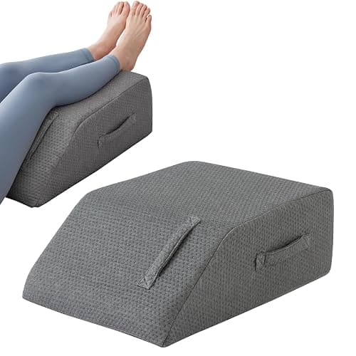 MEGCXIT Leg Pillow Elevation Blood Circulation, Leg Wedge for Elevation for Swelling, Leg Elevating Pillow for After Surgery, Memory Foam Foot Knee Pillow for Back Sleeping 24×22×8 Inch Dark Grey - Image 1