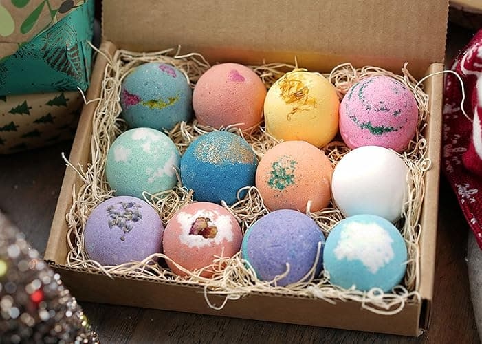 LifeAround2Angels Bath Bombs Gift Set 12 USA made Fizzies, Shea & Coco Butter Dry Skin Moisturize, Perfect for Bubble Spa Bath. Handmade Birthday Mothers day Gifts idea For Her/Him, wife, girlfriend thumbnail 9