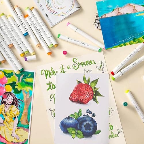 Ohuhu Alcohol Brush Markers - 216-color AP Certificated Double Tipped Art Marker Set for Artists Adults Coloring Illustration - Brush & Chisel Dual Tips - Honolulu of Ohuhu Markers - Refillable Ink thumbnail 2