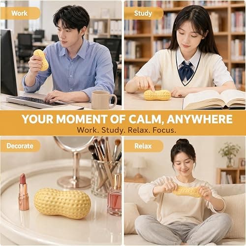 2 Pcs Peanut Squishy Fidget Toys,Squeezy Squishy Peanut for Adults Kids,Cute Sensory Stretchy Squeeze Toys Anxiety Relief Focus Stress Relief Ball Squishy Toys for Office Home Work Study Relaxation thumbnail 6