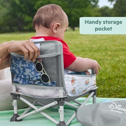 Bright Starts Disney Winnie The Pooh Pop 'N Sit Portable Booster, Indoor/Outdoor Use, Floor Seat with Feeding Tray, 6 Mos - 3 Yrs thumbnail 5