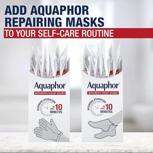 Aquaphor Advanced Therapy Repairing Foot Masks, 6 Masks x 0.7 FL OZ | Moisturizing Socks for Dry Feet, Hydrating Foot Care Treatment with Avocado Oil and Shea Butter, Paraben and Fragrance Free thumbnail 10