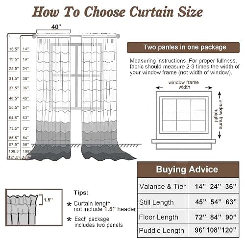 Chyhomenyc Taupe Sheer Curtains 84 Inches Long 2 Panels Set- Light Filtering Curtains for Bedroom, Soft Airy Voile Rod Pocket Living Room Window Drapes, 42Wx84L Inches, 2 PCS thumbnail 2